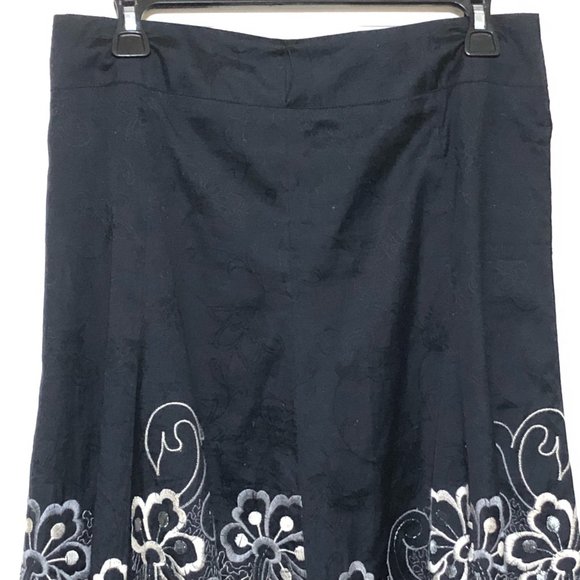 MONSOON Vintage Floral Embroidered Cotton/Silk Skirt US 6/EU 38 - Picture 6 of 16
